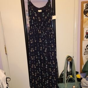 Anchor Print Maxi Dress